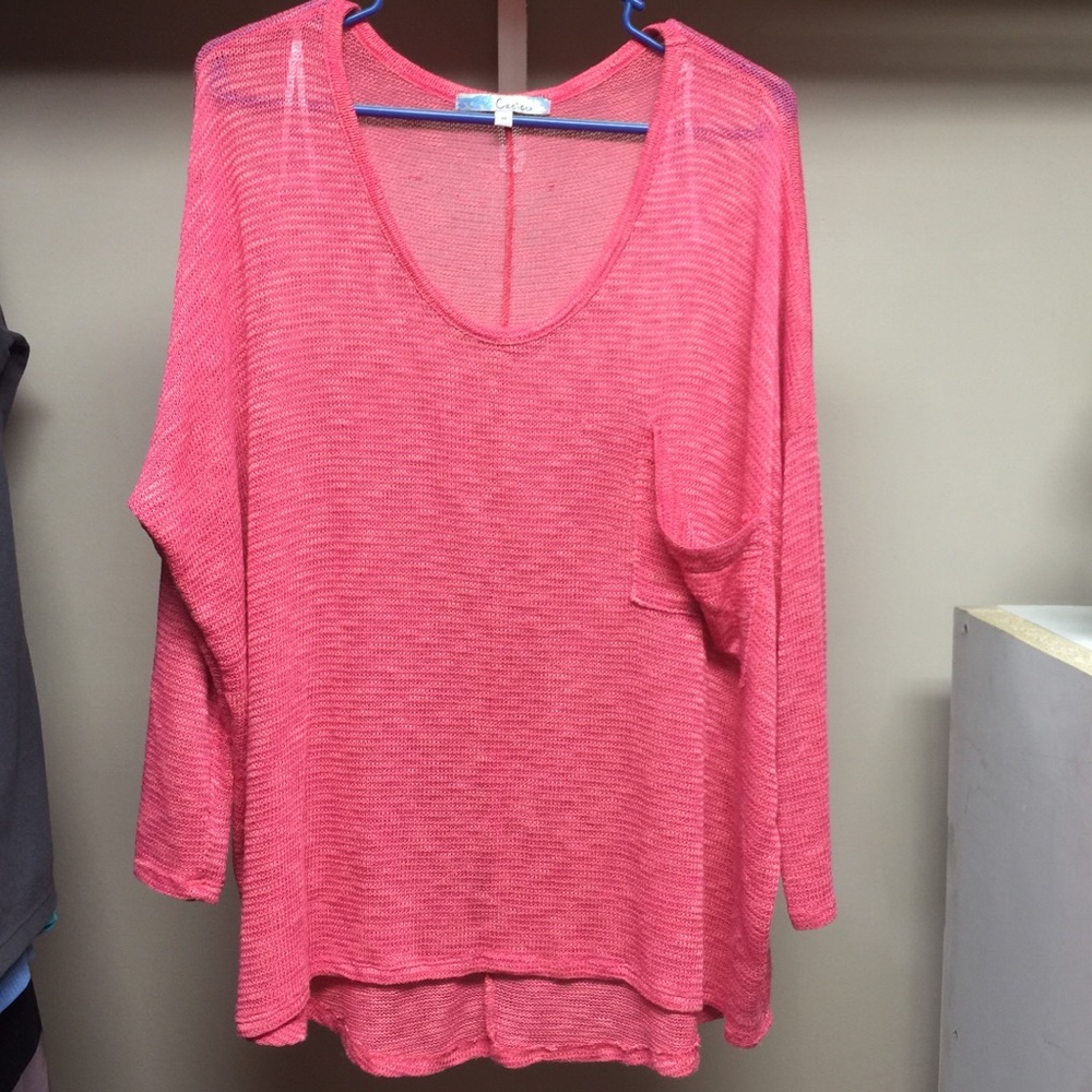 Cecico Salmon Lightweight Sweater with Pocket